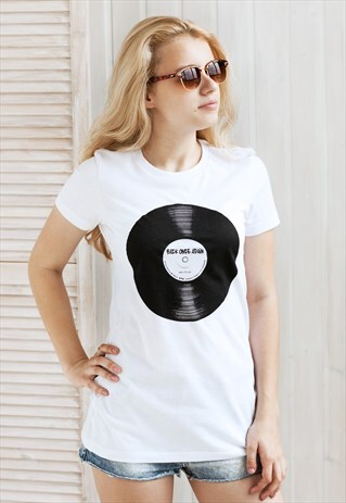 LP VINYL WOMENS T SHIRT: BACK ONCE AGAIN RETRO NY OLD SCHOOL