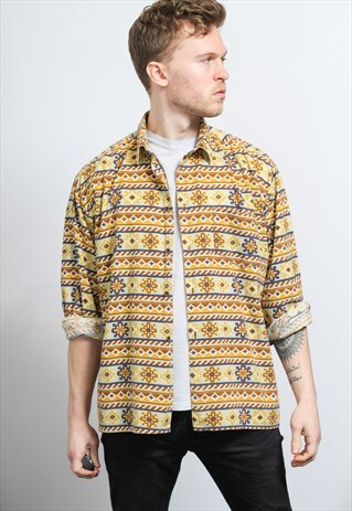 VINTAGE AZTEC PATTERNED SHIRT