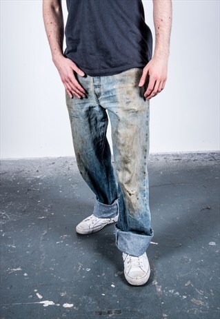 VINTAGE BLUE LEVI'S 501 PAINT JEANS