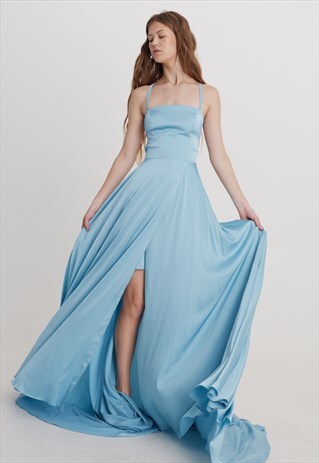 DIANA SATIN SLIP MIDI PROM COCKTAIL EVENING DRESS