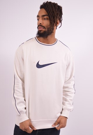 NIKE MENS VINTAGE SWEATSHIRT JUMPER XL WHITE 90S