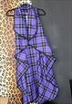 Handmade purple tartan cape jacket top punk grunge
