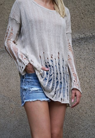 SWEATER TOP PULLOVER OFF SHOULDER KNIT BLOUSE F1597