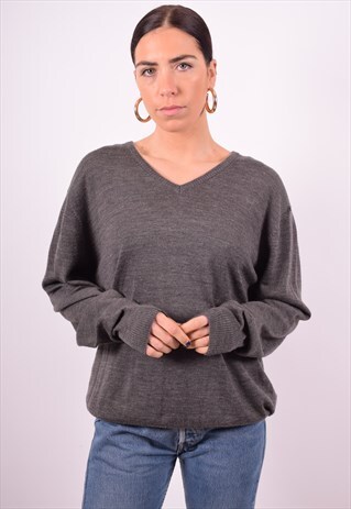 KAPPA WOMENS VINTAGE JUMPER SWEATER XL GREY 90'S