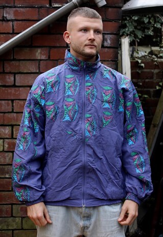 VINTAGE FUNKY PRINT DUNLOP JACKET LARGE