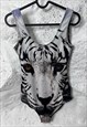 TIGER HEAD PRINT SIMSUIT / BODYSUIT - SMALL