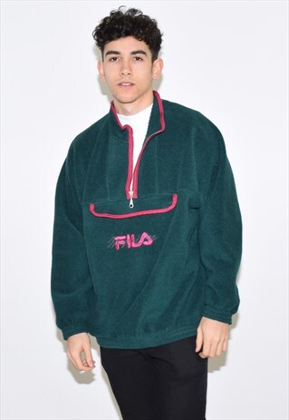 VINTAGE 90S GREEN FILA FLEECE