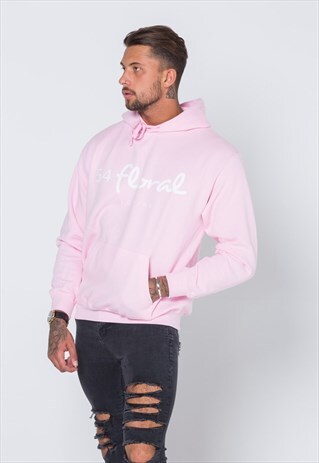 LARGE GRAPHIC PULLOVER HOODY - BABY PINK