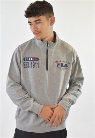 VINTAGE GREY FILA 90S SWEATSHIRT JUMPER