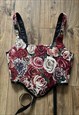 Handmade floral rose tapestry corset