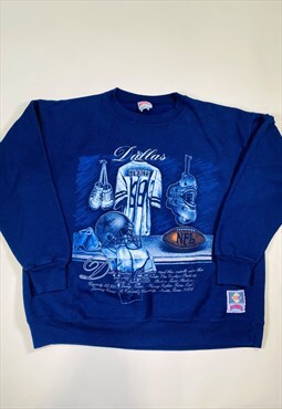 Vintage MUTMEG Dallas Cowboys Size XL Sweatshirt in Blue