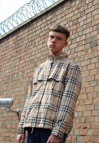 RARE BURBERRY NOVA CHECK WINDBREAKER JACKET