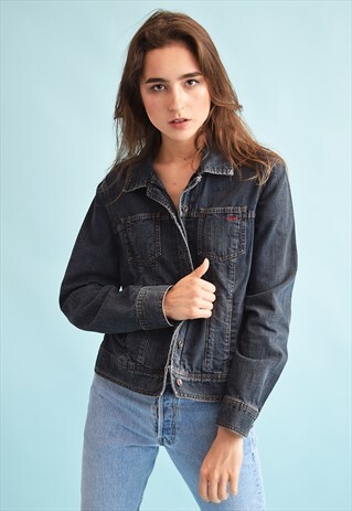 90'S RETRO DENIM STONEWASH OVERSIZED FESTIVAL JACKET TOP