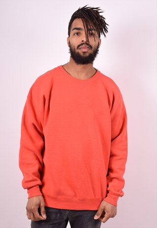 LEE MENS VINTAGE SWEATSHIRT JUMPER XXL ORANGE 90'S
