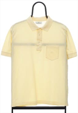 Vintage Valentino Studio Pastel Yellow Polo Shirt Mens