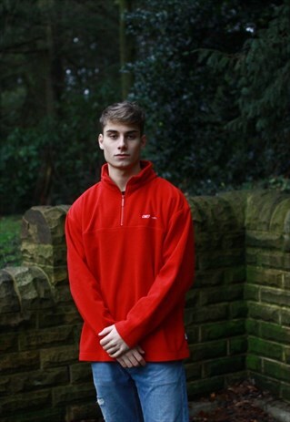 VINTAGE RED REEBOK 1/4 ZIP FLEECE