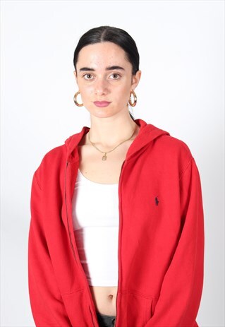 VINTAGE POLO RALPH LAUREN HOODIE RED