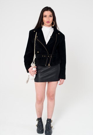 AMAZING BLACK 90'S VINTAGE BIKER JACKET