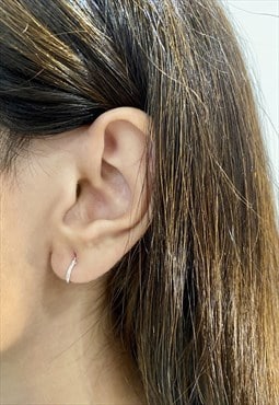 Pair of Sterling Silver Hoop Earrings 8mm Unisex