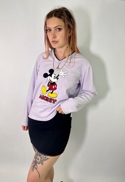 Vintage 90s Y2K Pastel Purple Disney Embroidered Sweatshirt