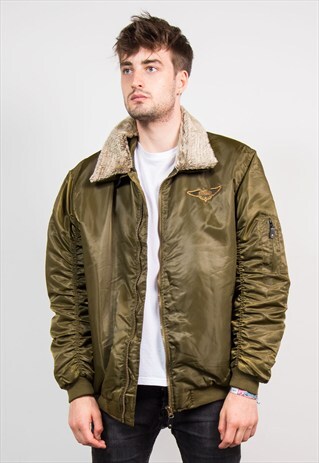 VINTAGE 90'S GREEN MA1 FLIGHT JACKET