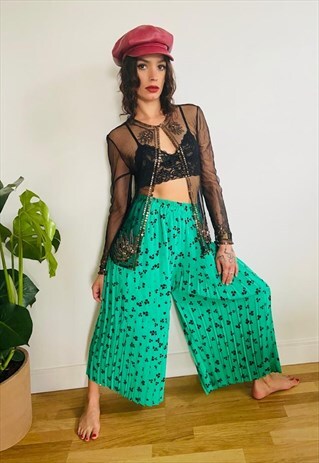 PLEATED PRINTED CULOTTE