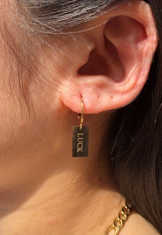 GOLD LUCK HOOP EARRINGS