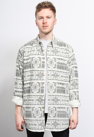 VINTAGE AZTEC PATTERNED SHIRT
