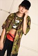 90'S RETRO CAMO MILITARY STYLE OVERSIZED FESTIVAL SHIRT TOP