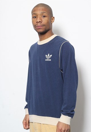 VINTAGE ADIDAS LOGO SWEATSHIRT BLUE