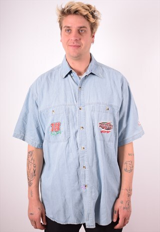 MENS VINTAGE DENIM SHIRT XL BLUE 90S