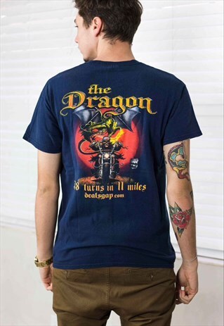 VINTAGE BIKER MORTORCYCLE RESORT T-SHIRT LOGO 90S M 6.9