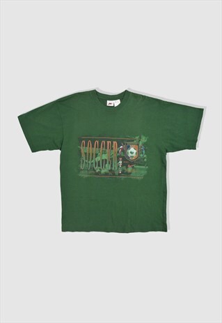 VINTAGE 90S NIKE FOOTBALL GRAPHIC T-SHIRT IN GREEN