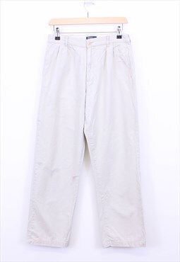 Vintage Polo Ralph Lauren Trousers White Straight Fit Retro 