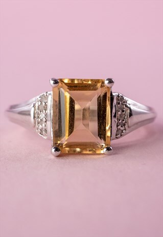 STERLING SILVER CITRINE RING