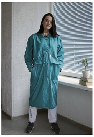 VINTAGE 80'S BRIGHT BLUE PARKA COAT