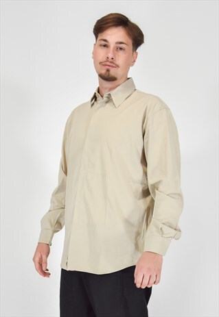 VINTAGE GIANNI VERSACE SHIRT BEIGE CLASSIC ELEGANT