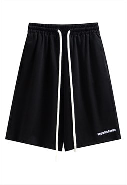 Black basketball shorts retro skater summer pants  