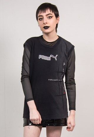 PUMA VINTAGE 90'S BLACK VEST SLEEVELESS T-SHIRT