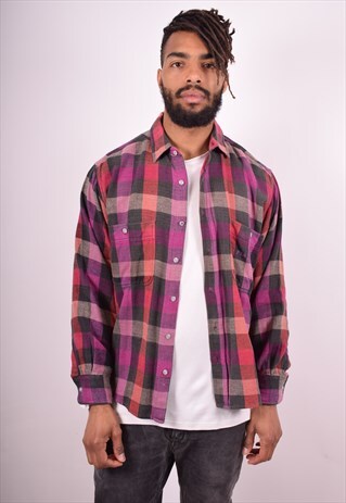 FILA MENS VINTAGE FLANNEL SHIRT LARGE MULTI 90S