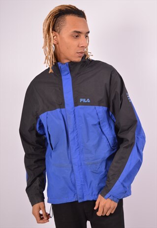 VINTAGE FILA RAIN JACKET BLUE