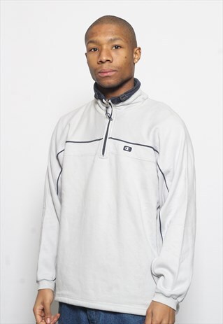 VINTAGE CHAMPION 1/4 ZIP SWEATSHIRT WHITE