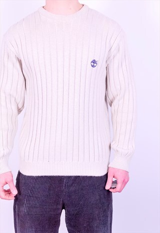 VINTAGE TIMBERLAND RIBBED JUMPER IN BEIGE MEDIUM
