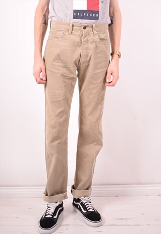 LEVI'S 551 MENS VINTAGE CORDUROY JEANS W31 L34 BROWN 90S