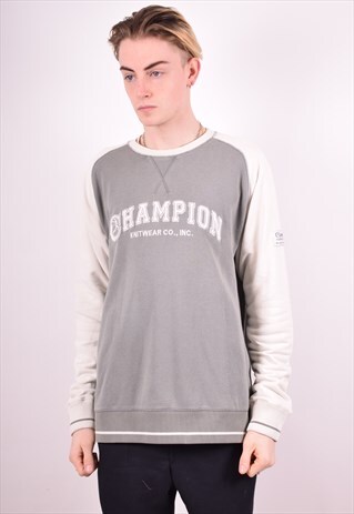 CHAMPION MENS VINTAGE SWEATSHIRT JUMPER XL GREY 90S