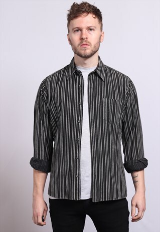 VINTAGE CORDUROY CORD STRIPED SHIRT