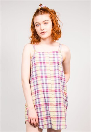 VINTAGE REWORK CHECK PATTERN RALPH LAUREN MINI DRESS