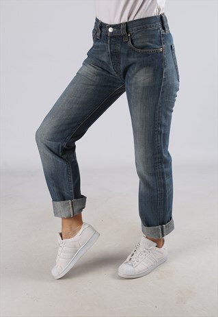 VINTAGE 501'S LEVIS DENIM JEANS HIGH WAISTED UK 8 - 10 (V2G)