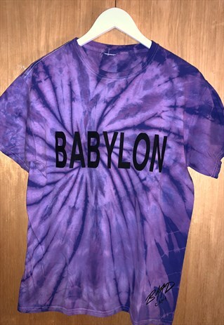VINTAGE BAAD T-SHIRT PURPLE TIE DYE BABYLON /DANYBROWN