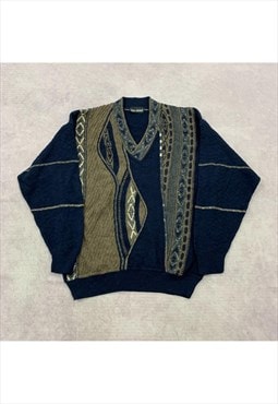 Vintage abstract knitted jumper Men's L